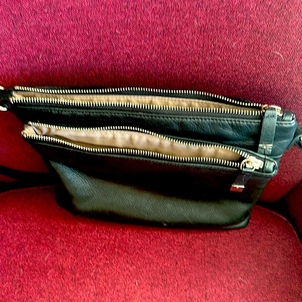 Margo black leather cross bag purse
